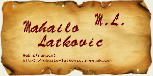 Mahailo Latković vizit kartica